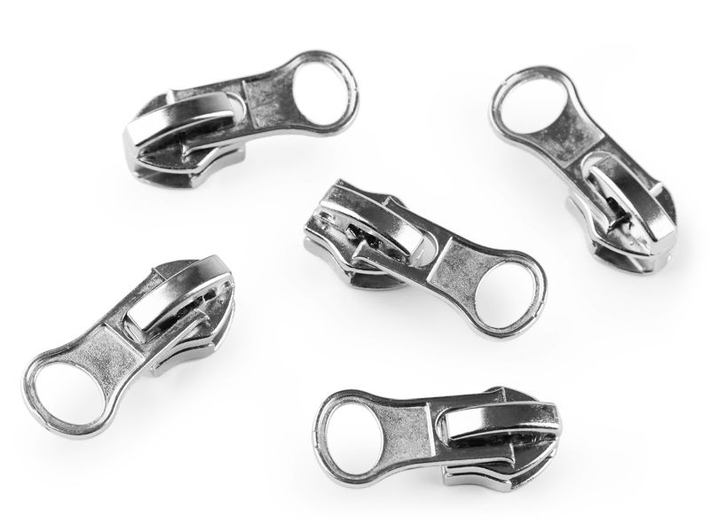 Schieber/Zipper 7mm fein Wasserfest Silber