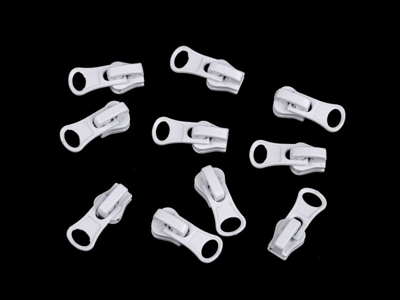 Schieber/Zipper 3mm grob Weiß