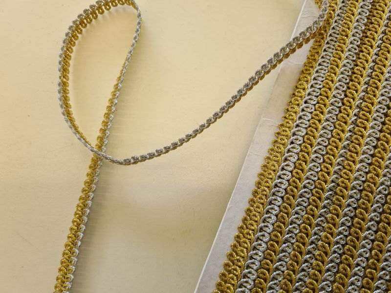 Brokatborte 10mm Gold und Silber