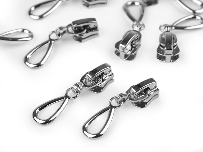 Schieber/Zipper 3mm grob Design Silber