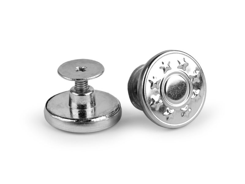 Metallknopf/Jeans-Schraubknopf 17mm Silber 1