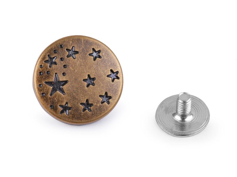 Metallknopf/Jeans-Schraubknopf 17mm Bronze 2