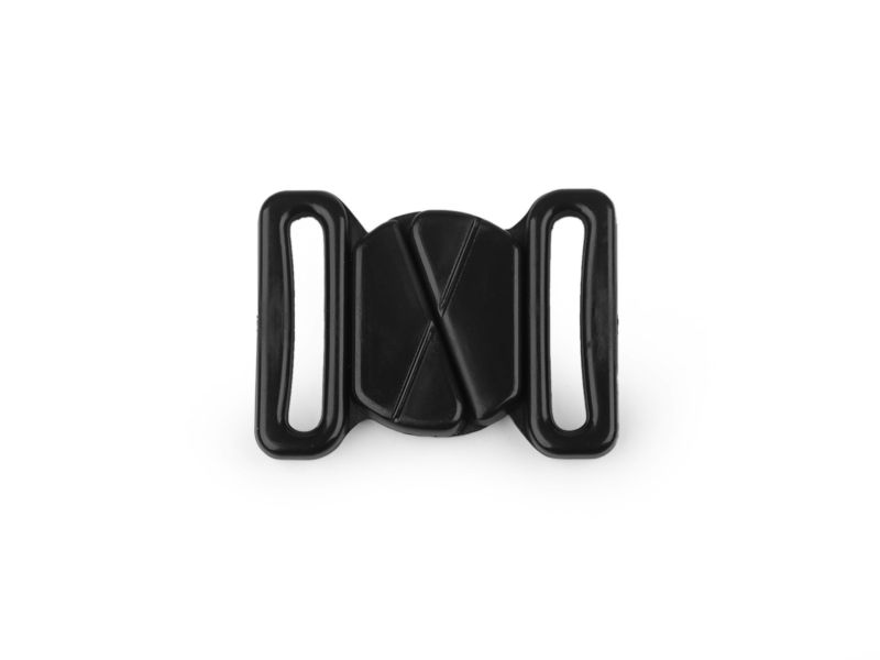 Bikini Verschluss Kreuz Kunststoff 20mm Schwarz