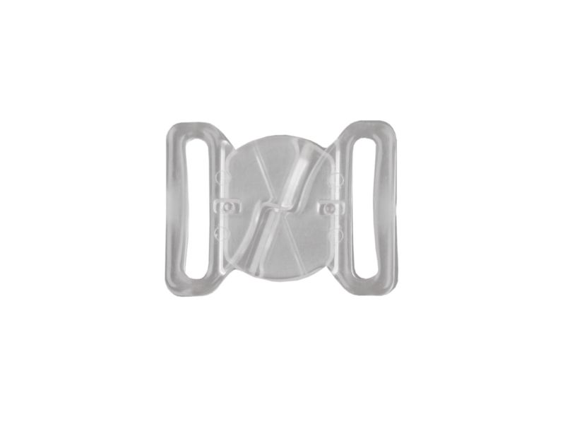 Bikini Verschluss Kreuz Kunststoff 20mm Transparent