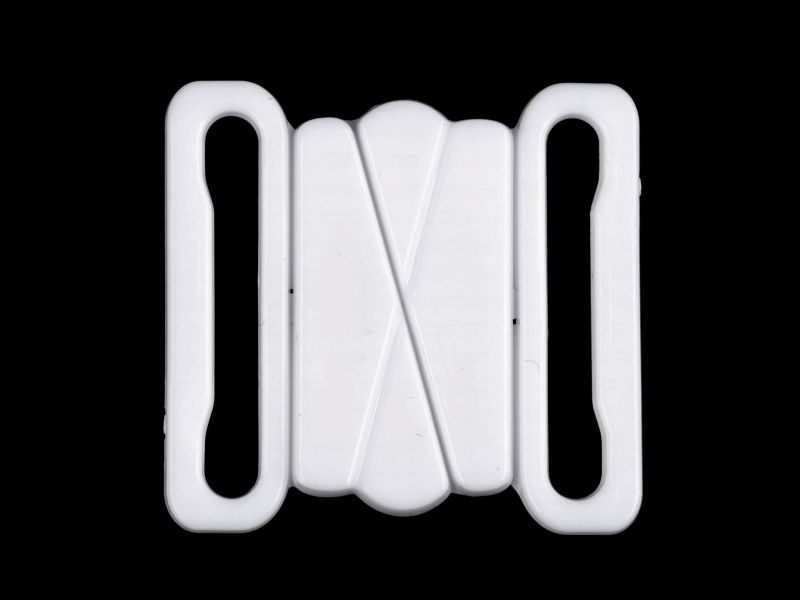 Bikini Verschluss Kreuz Kunststoff 25mm Weiß