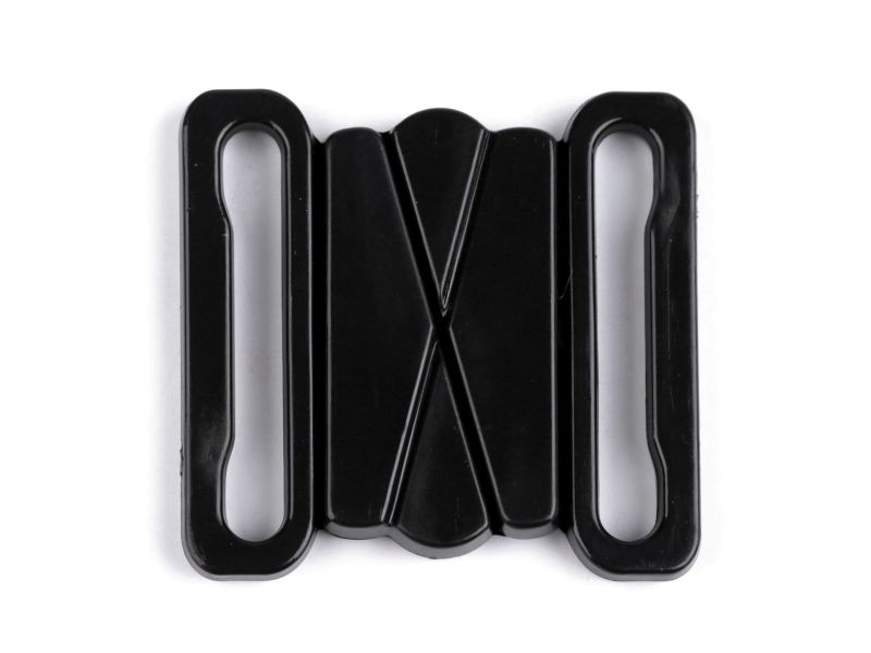 Bikini Verschluss Kreuz Kunststoff 25mm Schwarz