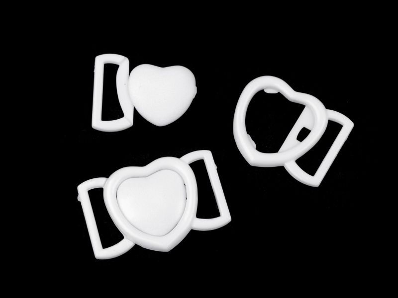 [900376.002] Bikini Verschluss Herzform Kunststoff 20mm Weiß