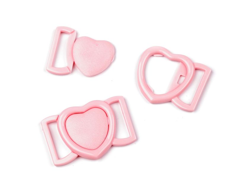 Bikini Verschluss Herzform Kunststoff 20mm Rosa
