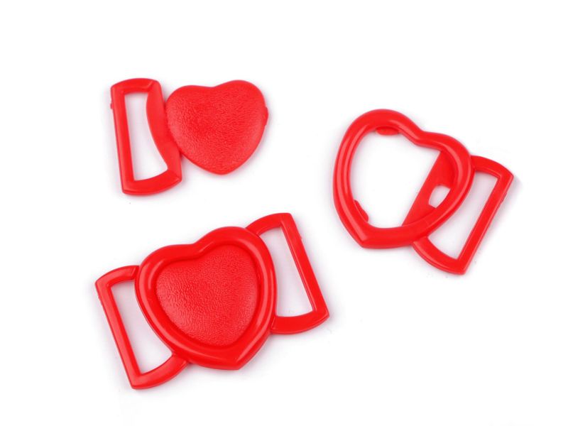 Bikini Verschluss Herzform Kunststoff 20mm Rot
