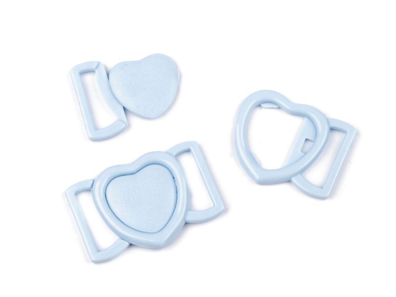 Bikini Verschluss Herzform Kunststoff 20mm Hellblau
