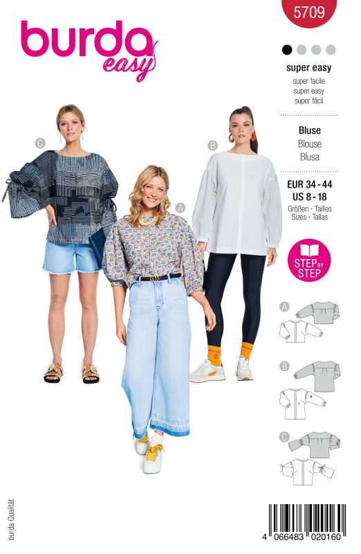 Schnittmuster Blusen Burda 5709