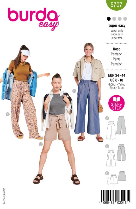 Schnittmuster Hosen Burda 5707