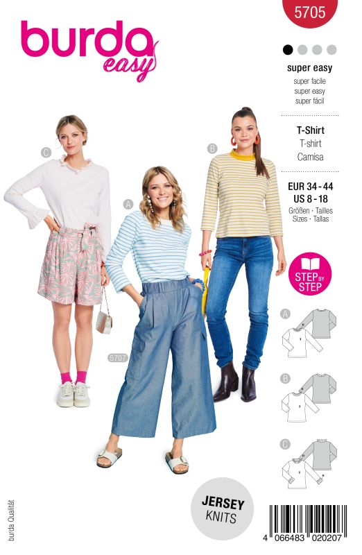 Schnittmuster Shirts Burda 5705