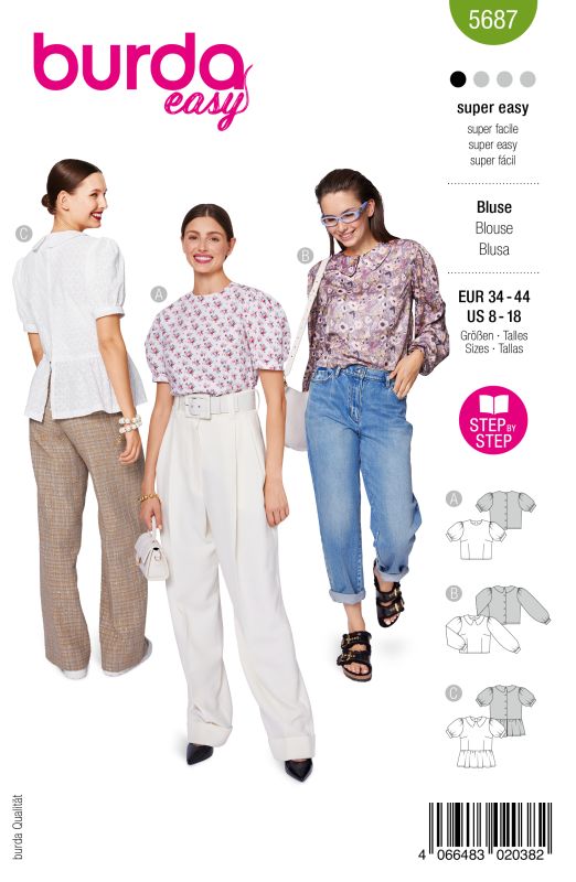 Schnittmuster Blusen Burda 5687