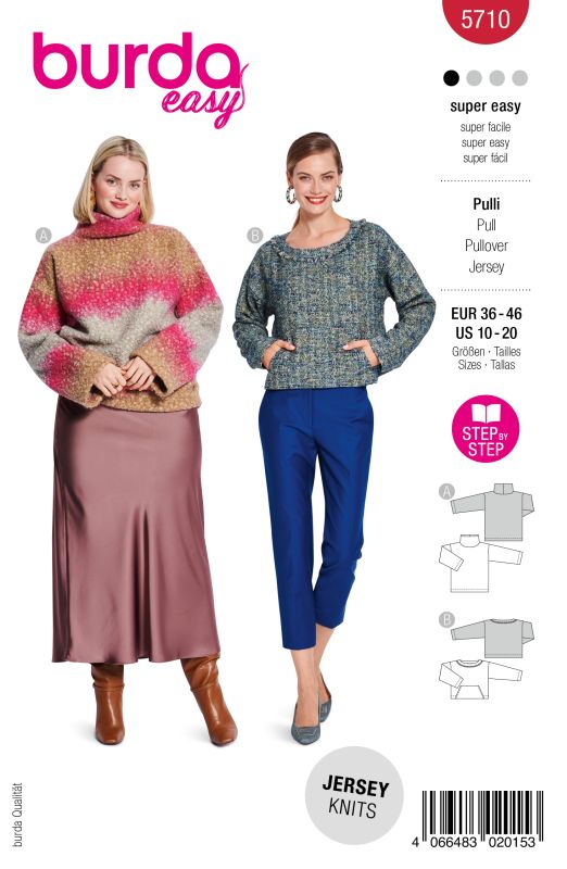 Schnittmuster Pullover Burda 5710