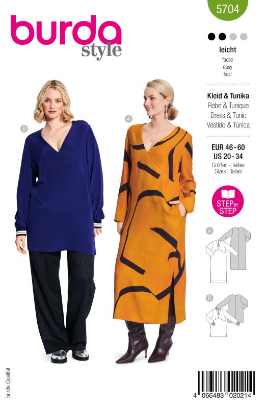 Schnittmuster Kleid / Tunika Burda 5704