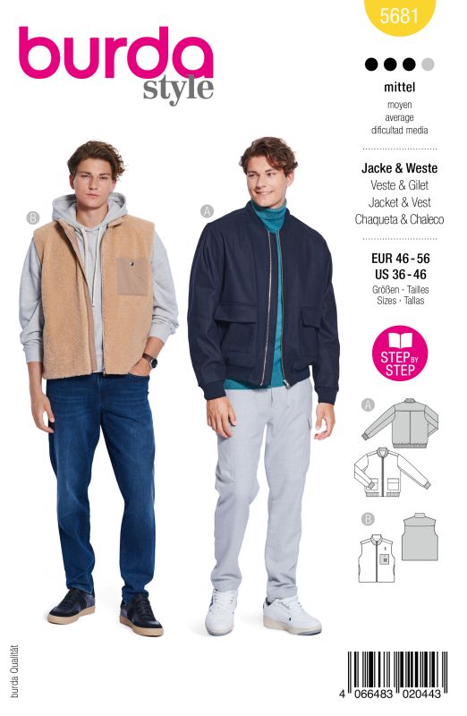 Schnittmuster Blouson / Weste Burda 5681