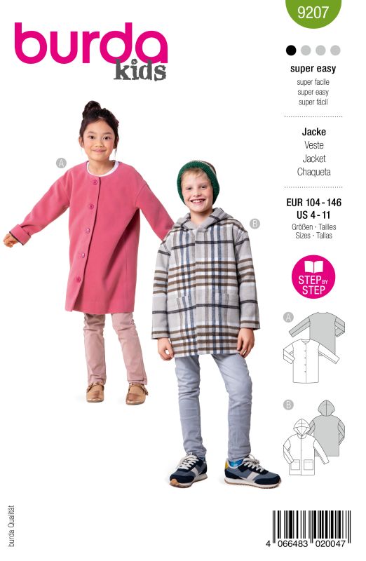 Schnittmuster Mäntel Burda 9207