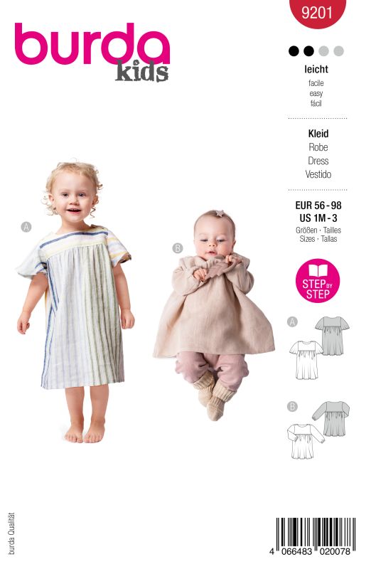 Schnittmuster Kleid / Shirt Burda 9201