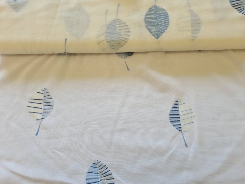 Voile Ecur mit Blättern blau