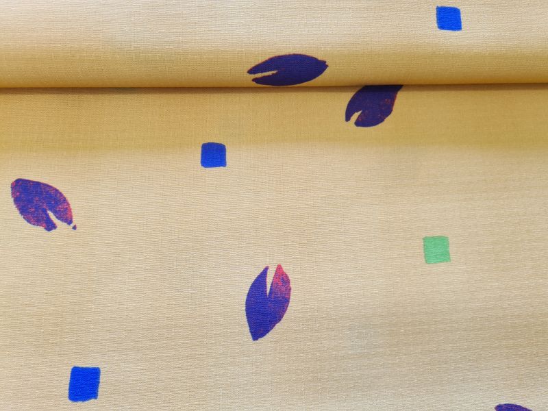 Dekostoff Vierecke und Kleckse Gelb,Grün,Blau,Lila