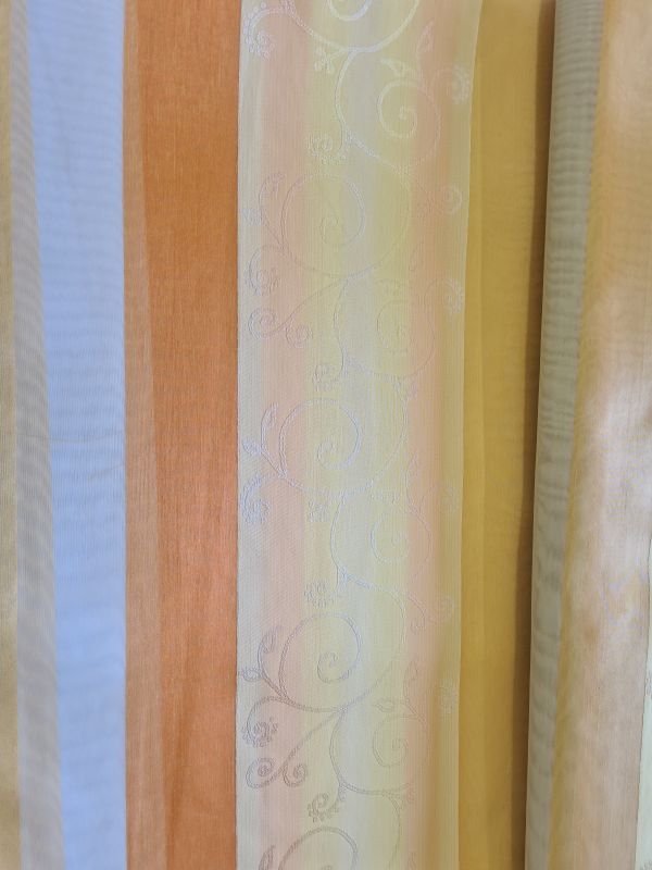 Gardinenstoff Jaquard mit Chifon einsätzen Orange