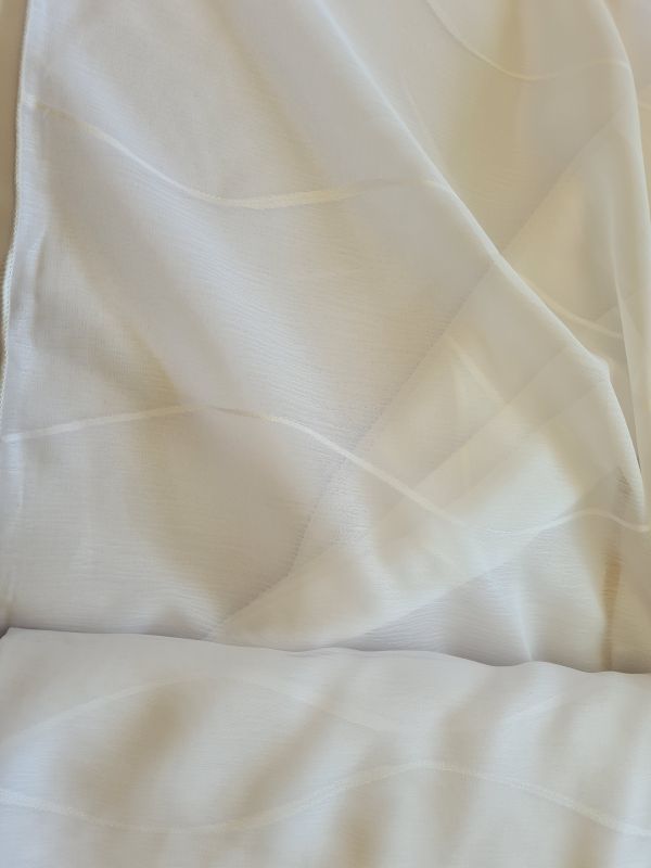 Polyster Gardine Wellen Weiß mit Gewicht 250 cm breit