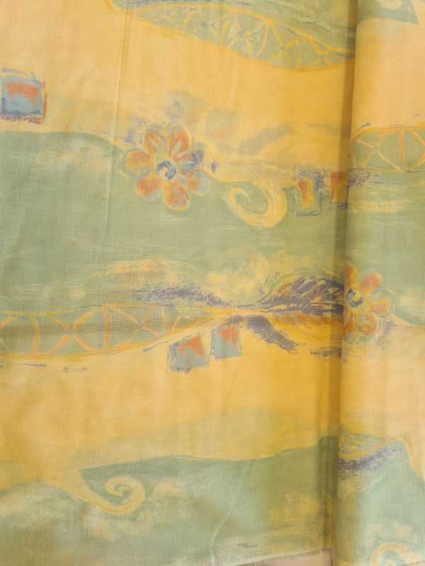 Voile Muster Blumen gelb grün