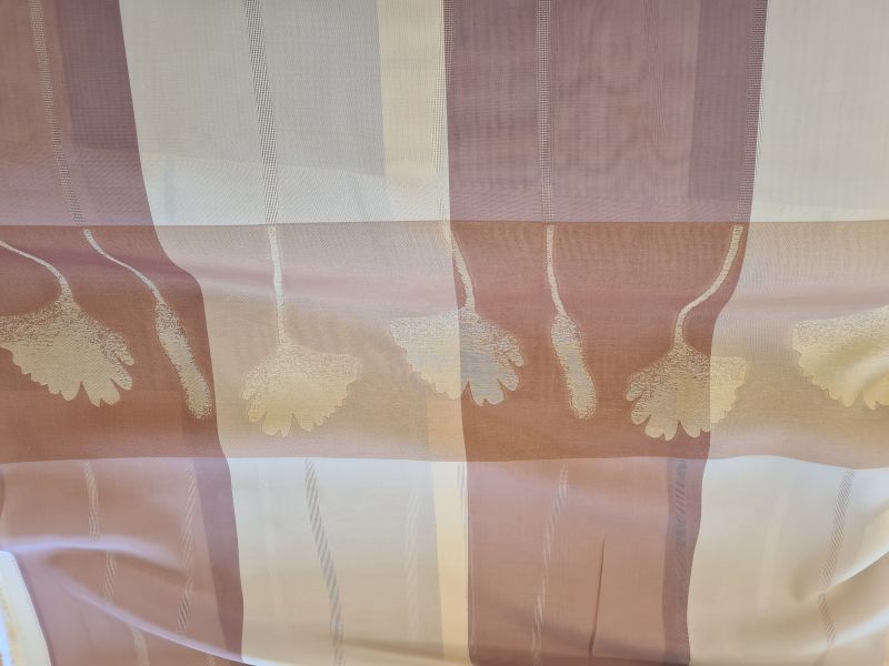 Chifon große Karos Blumen Brauntöne