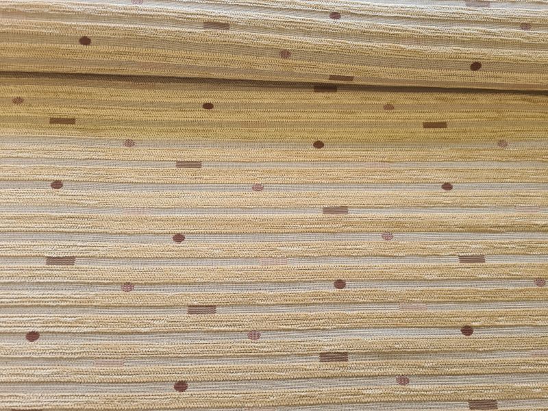Polsterstoff Streifen Punke Karos Braun