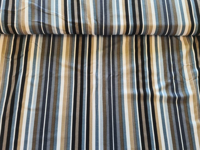 Polyerster Jersey Streifen Grau Blau Braun