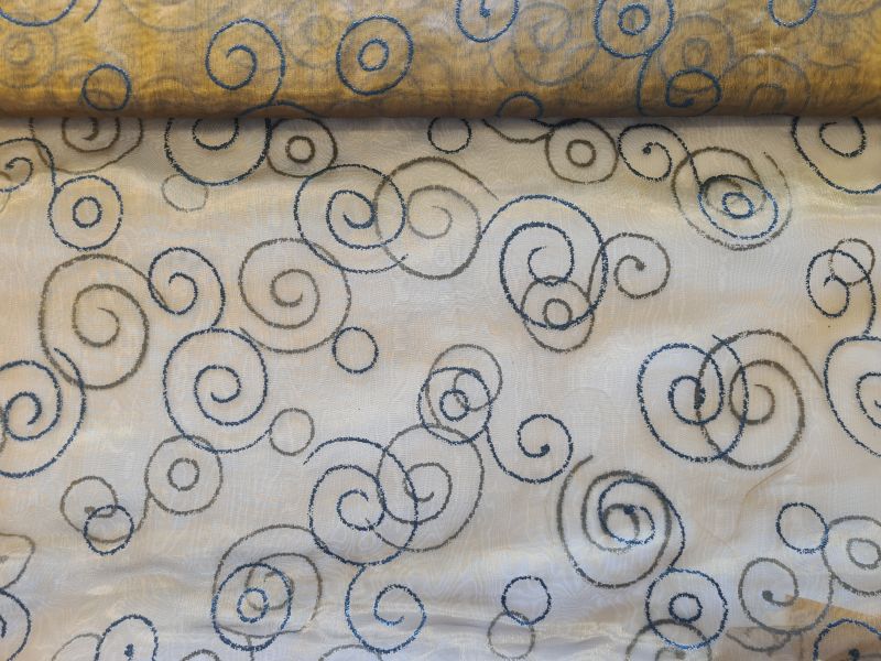 Organza mit Wirbeln Braun
