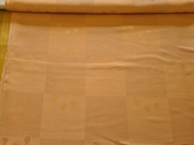 Deko/Jaquard Karos blumen dunkel Apricot