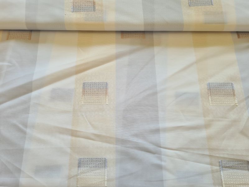 Gardinenstoff Chifon 6 Streifen und Karro