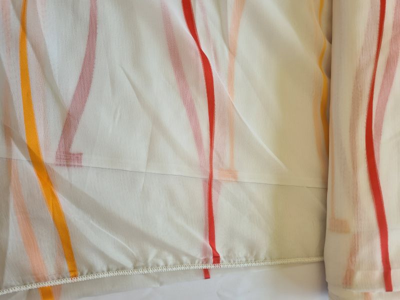 Polyster Gardine 8 Streifen orange rot mit Gewicht 250 cm breit