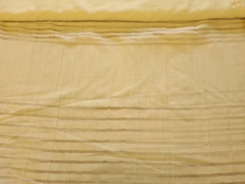 Gardienenstoff Streifenblöcke Ecru