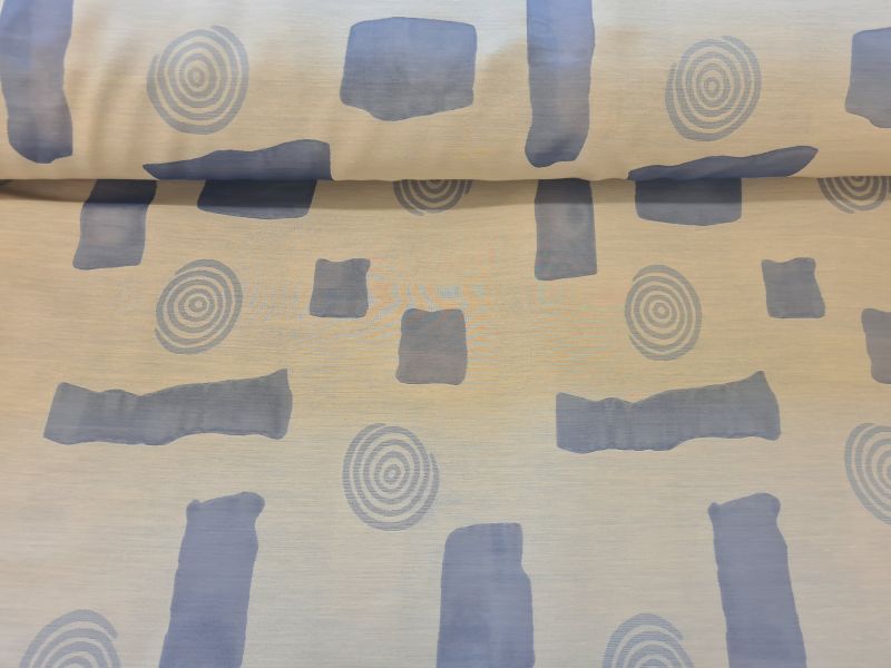 Dekostoff Kringel und Flecken Blau