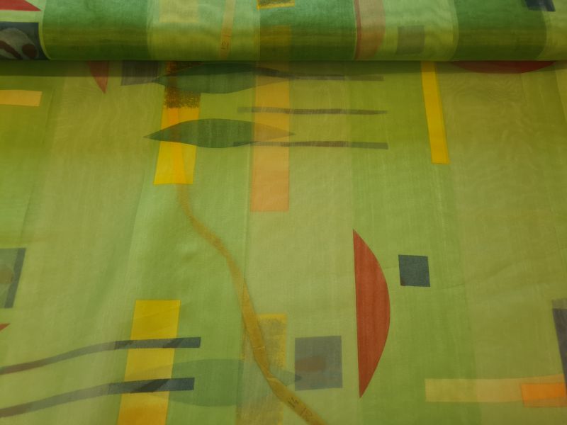 Gardinenstoff Chifon 9 Grafik Grün