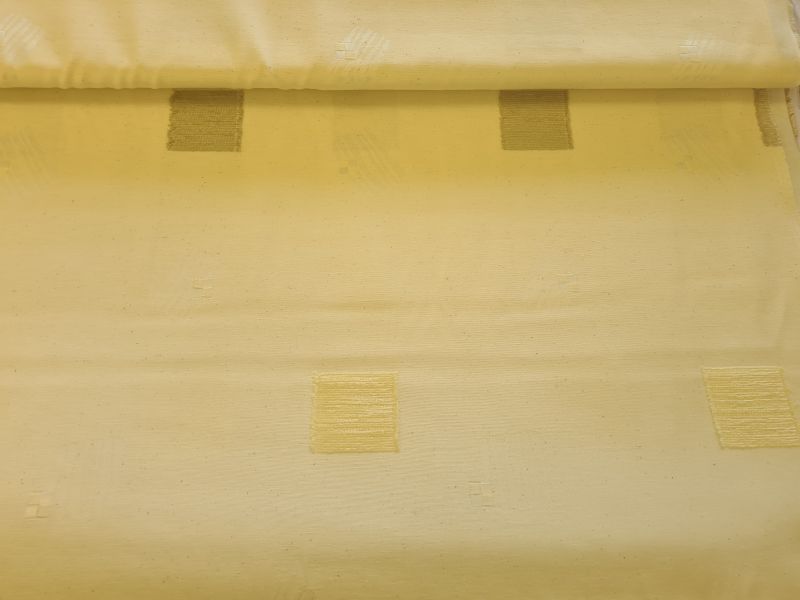 Dekostoff mit Aufgesticken Vierecken creme