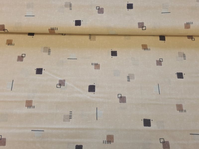 Dekostoff kleine grafik creme