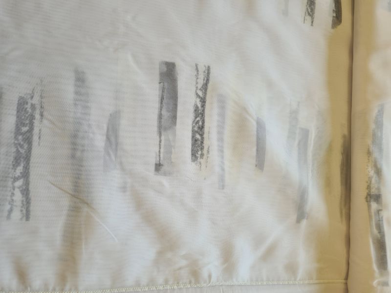 Polyster Gardine 13 kleckse grau mit Gewicht 250 cm breit