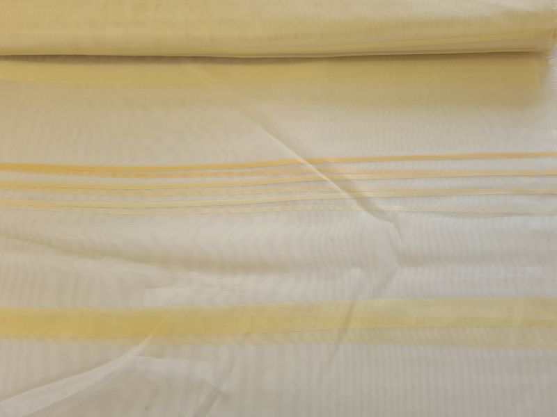 Gardinenstoff Chiffon 19 Streifen Gold