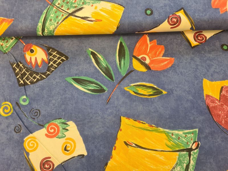 Canvas mit Muster Blau