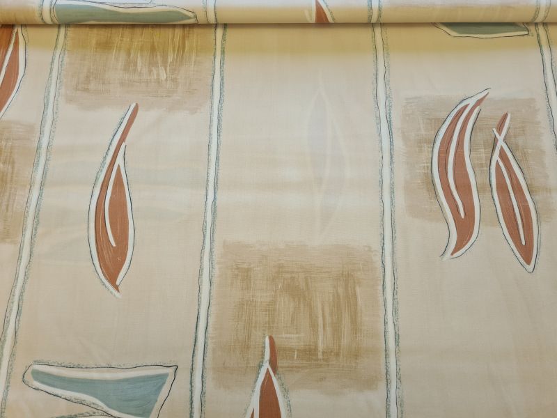 Leichter Dekostoff Streifen und Erdton Muster