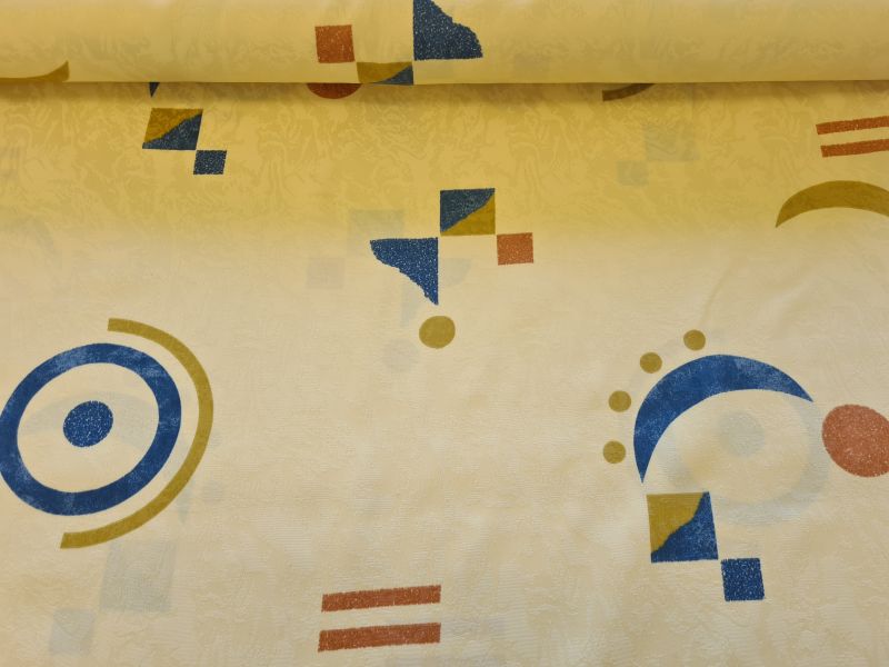 Polyester Canvas Creme mit Muster