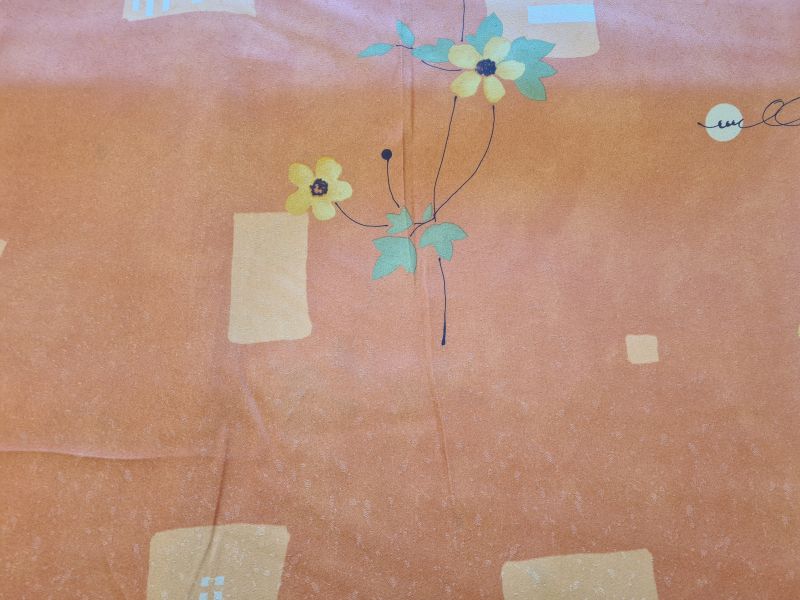 Leichter Dekostoff Blumen Orange