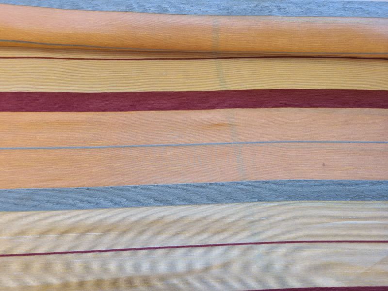 Leichter Dekostoff Streifen Orange Bordaux Grau