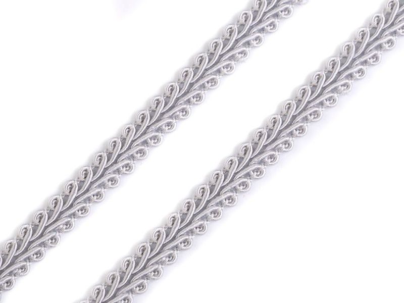 Brokatborte 8mm Silbergrau