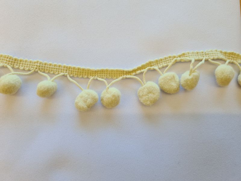 Pomponband uni Creme