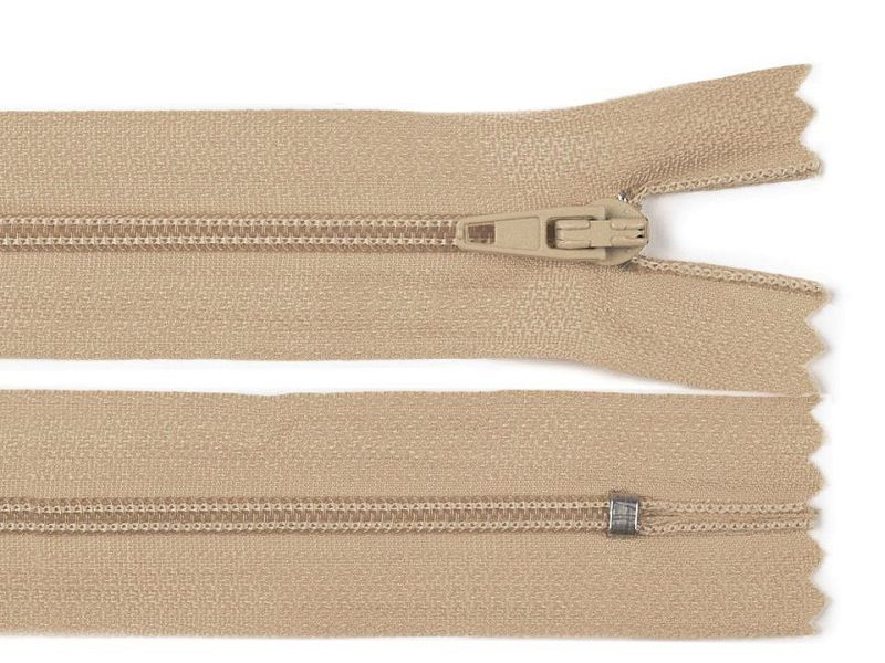 Reißverschluss nicht teilbar 20 cm Naturbraun